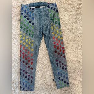 2 Terez Multicolor Star and Bolt Kids Leggings